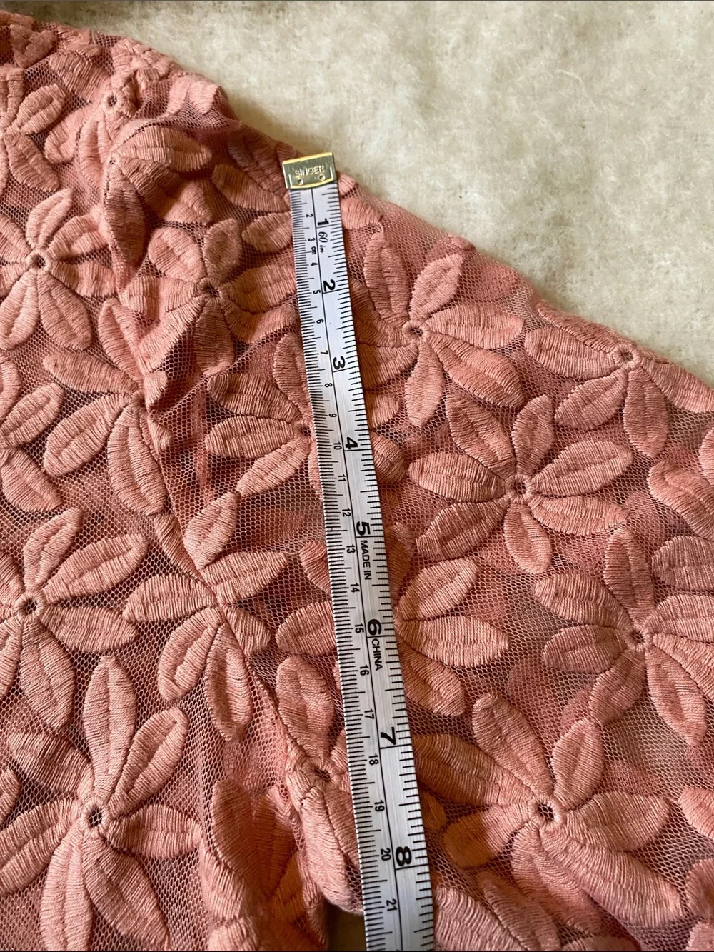 Anne Klein Women’s Pink PEACHY Floral Lace Open-Front Jacket Size 16 NWT - Picture 7 of 10